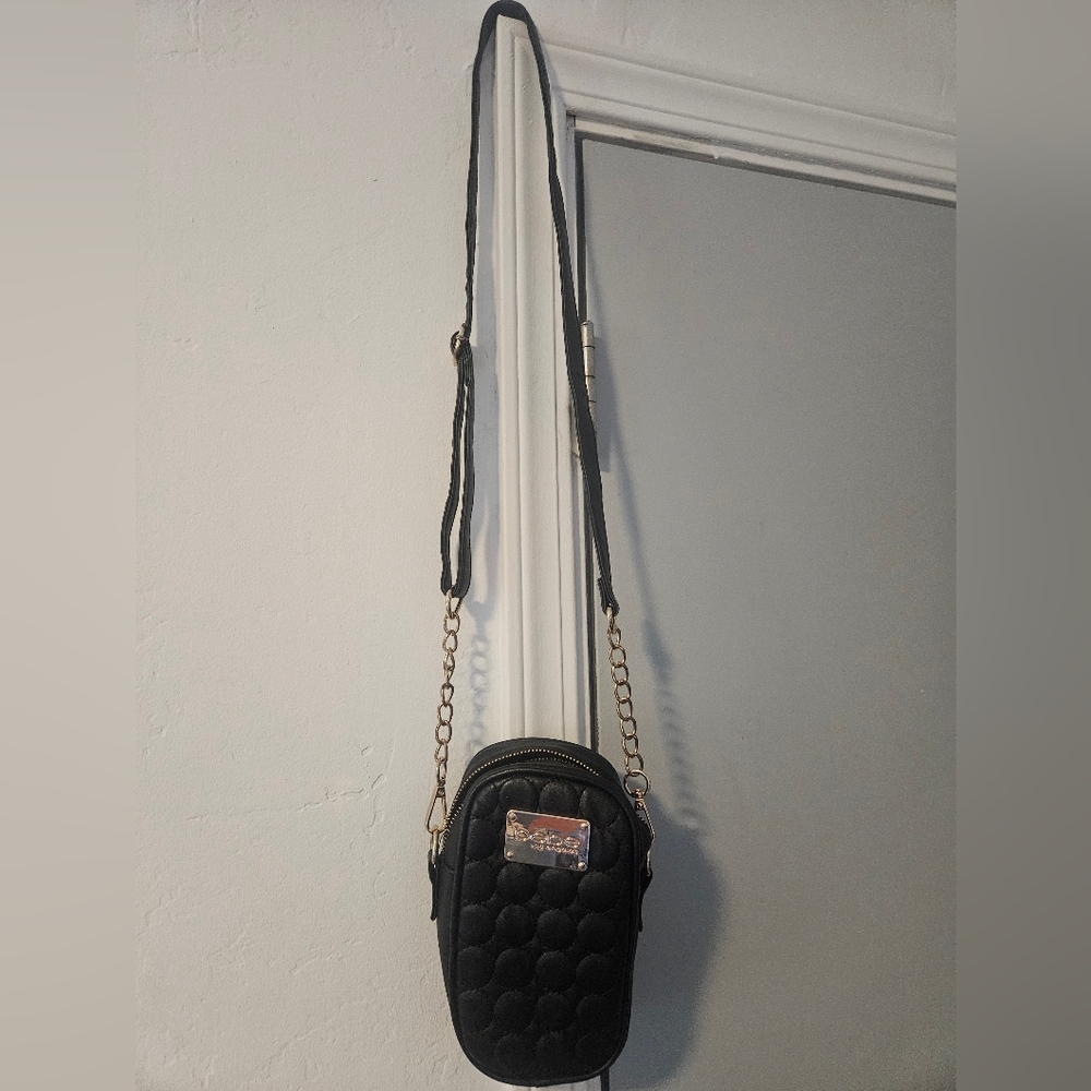 Bebe Black Quilted Crossbody Bag